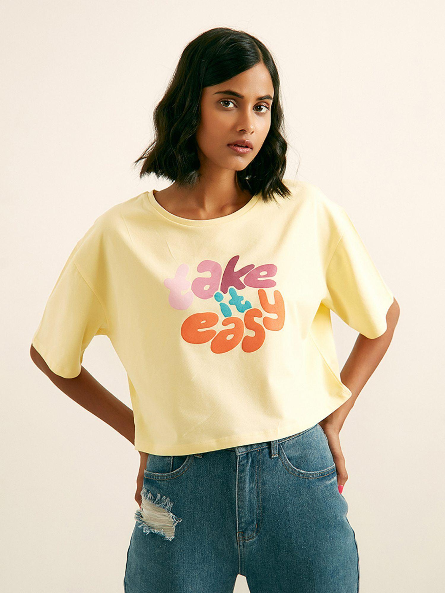 yellow take it easy tee