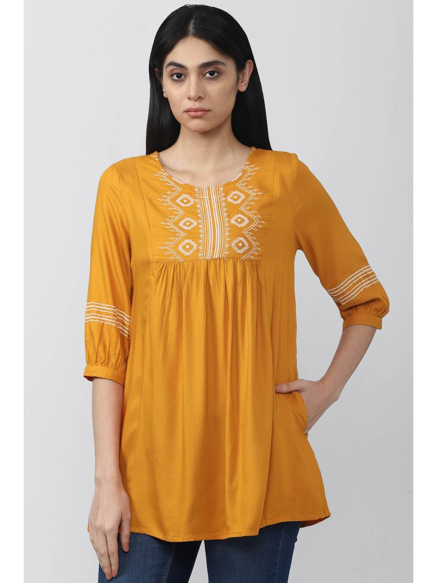 yellow tunic top