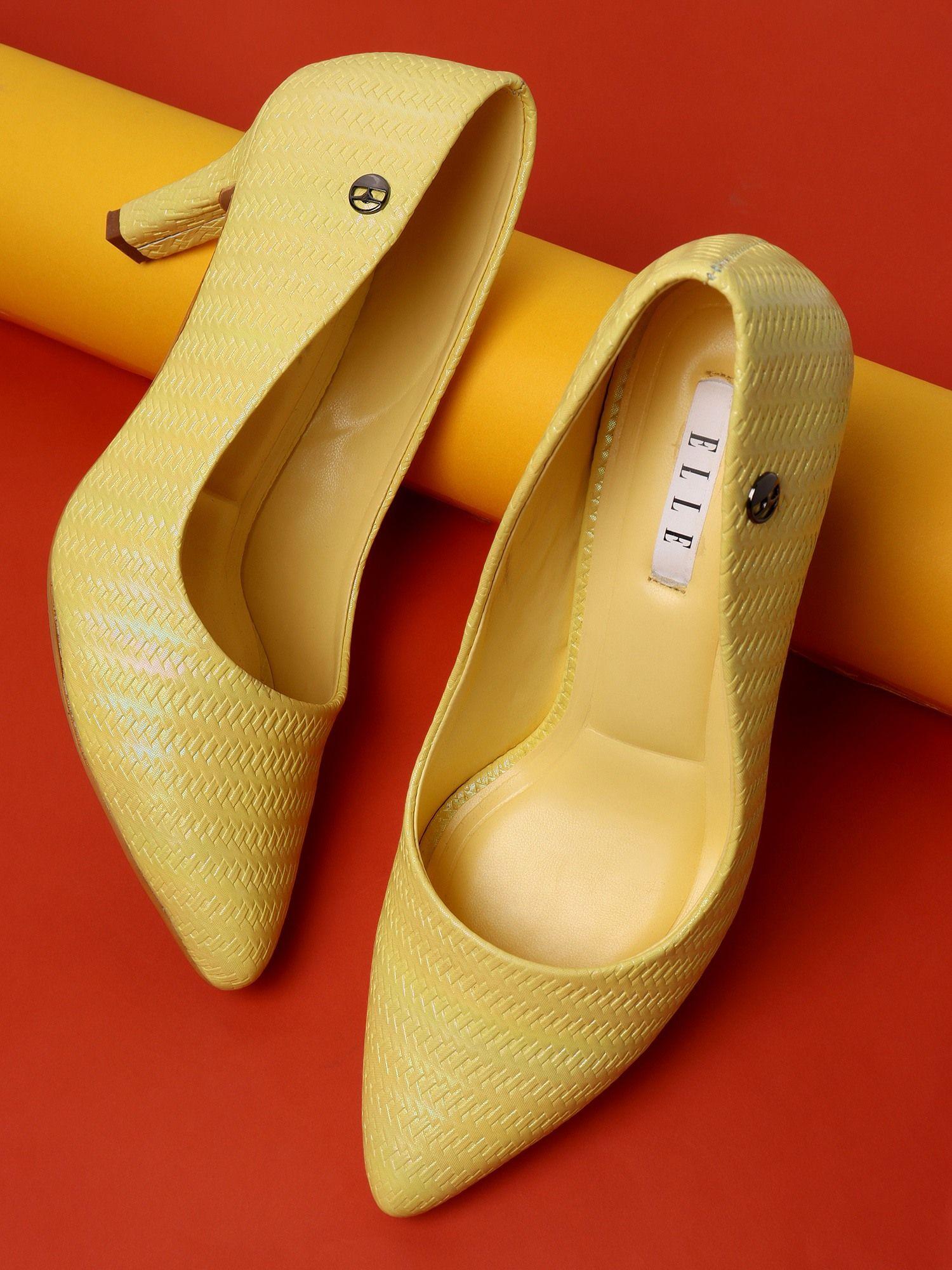 yellow women slip on pumps