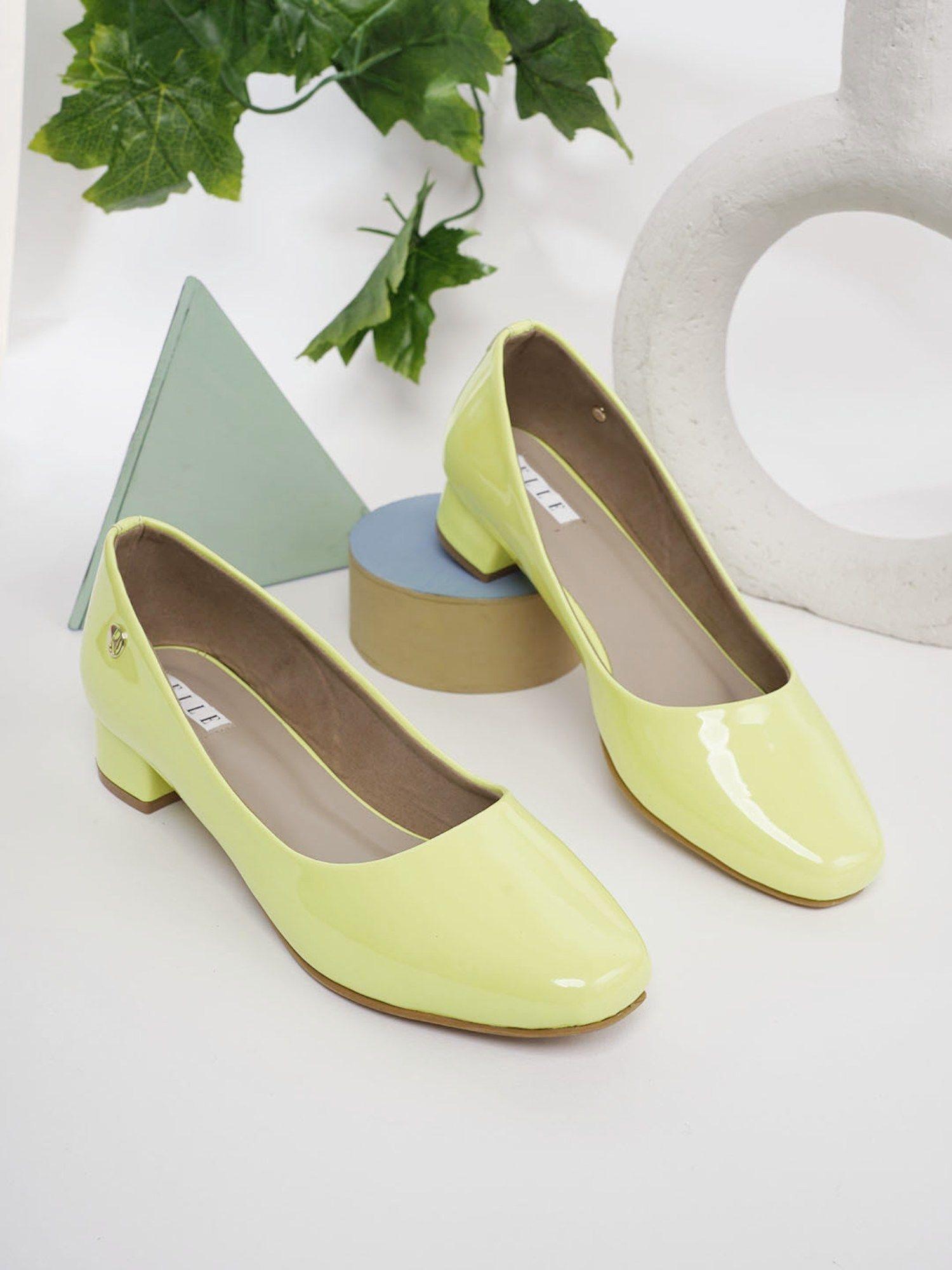 yellow women slip on pumps