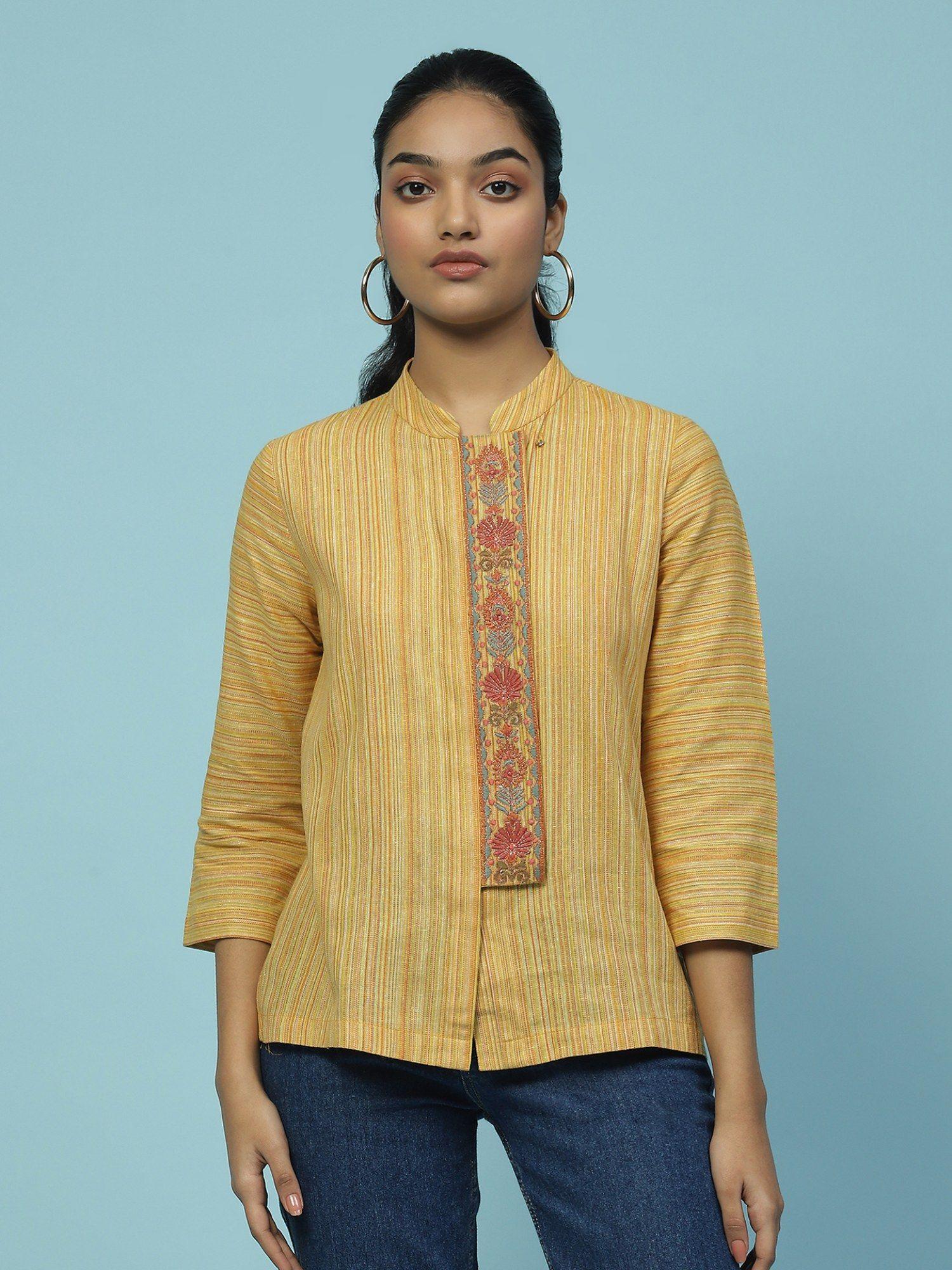 yellow yarn dyed tunic