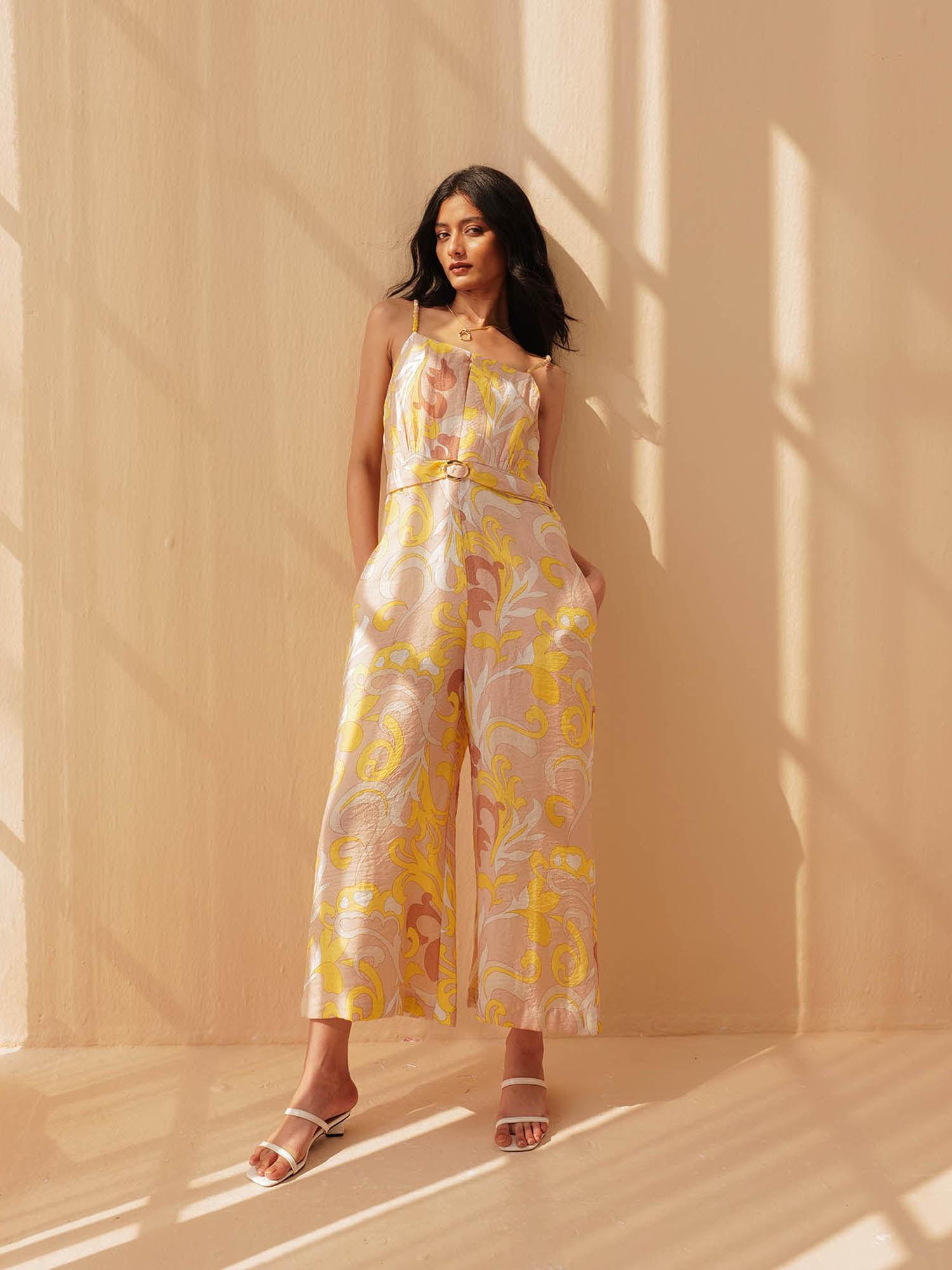 yellow zenya jumpsuit