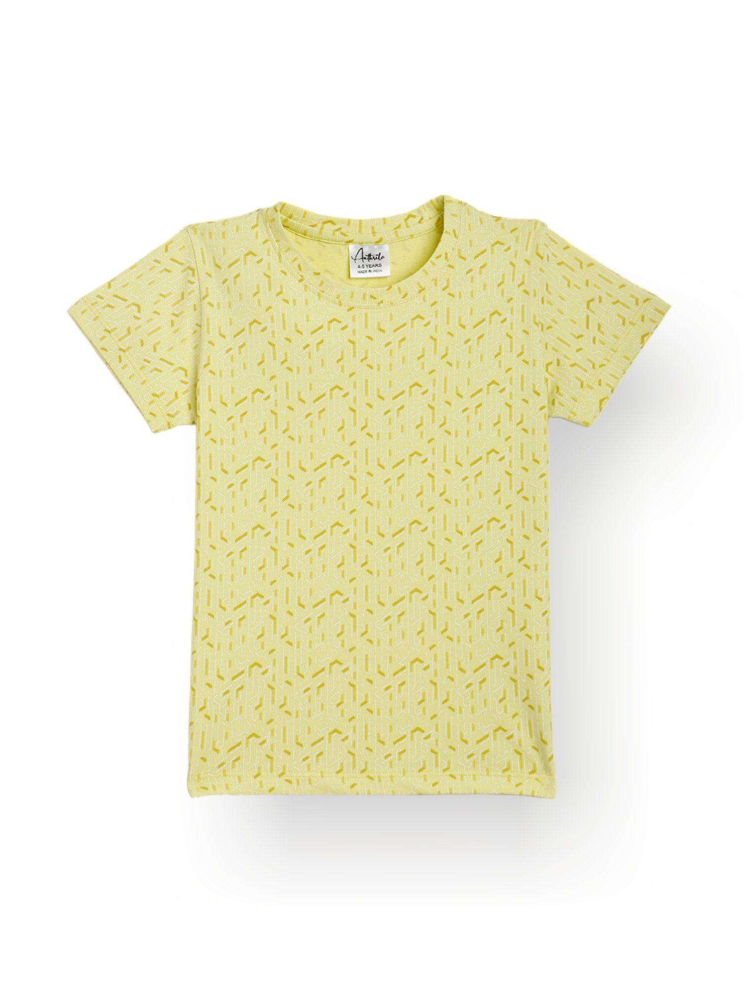 yellow zig zag pique short sleeves t-shirt