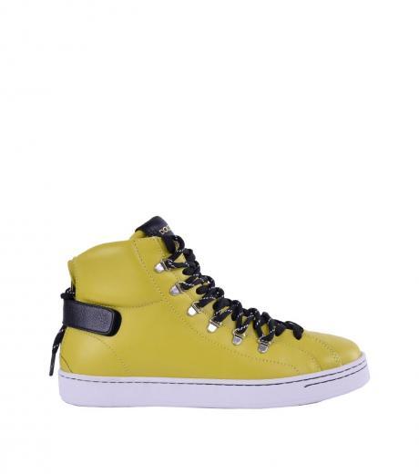 yellow zip up high sneakers