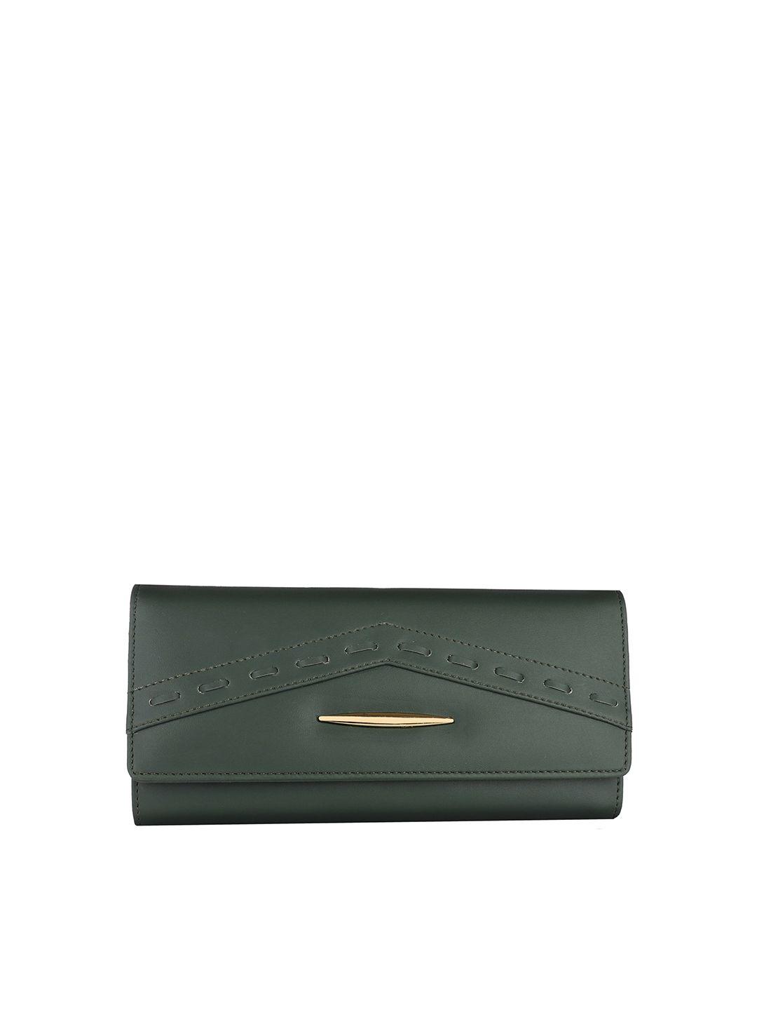 yessbenza women green two fold wallet with passport holder