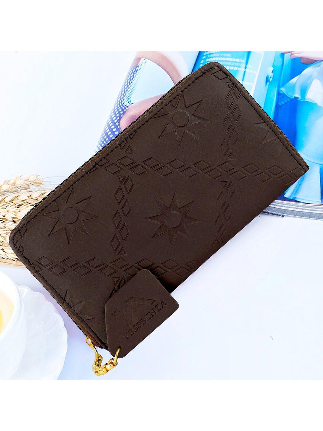 yessbenza women textured zip detail zip around wallet with passport holder