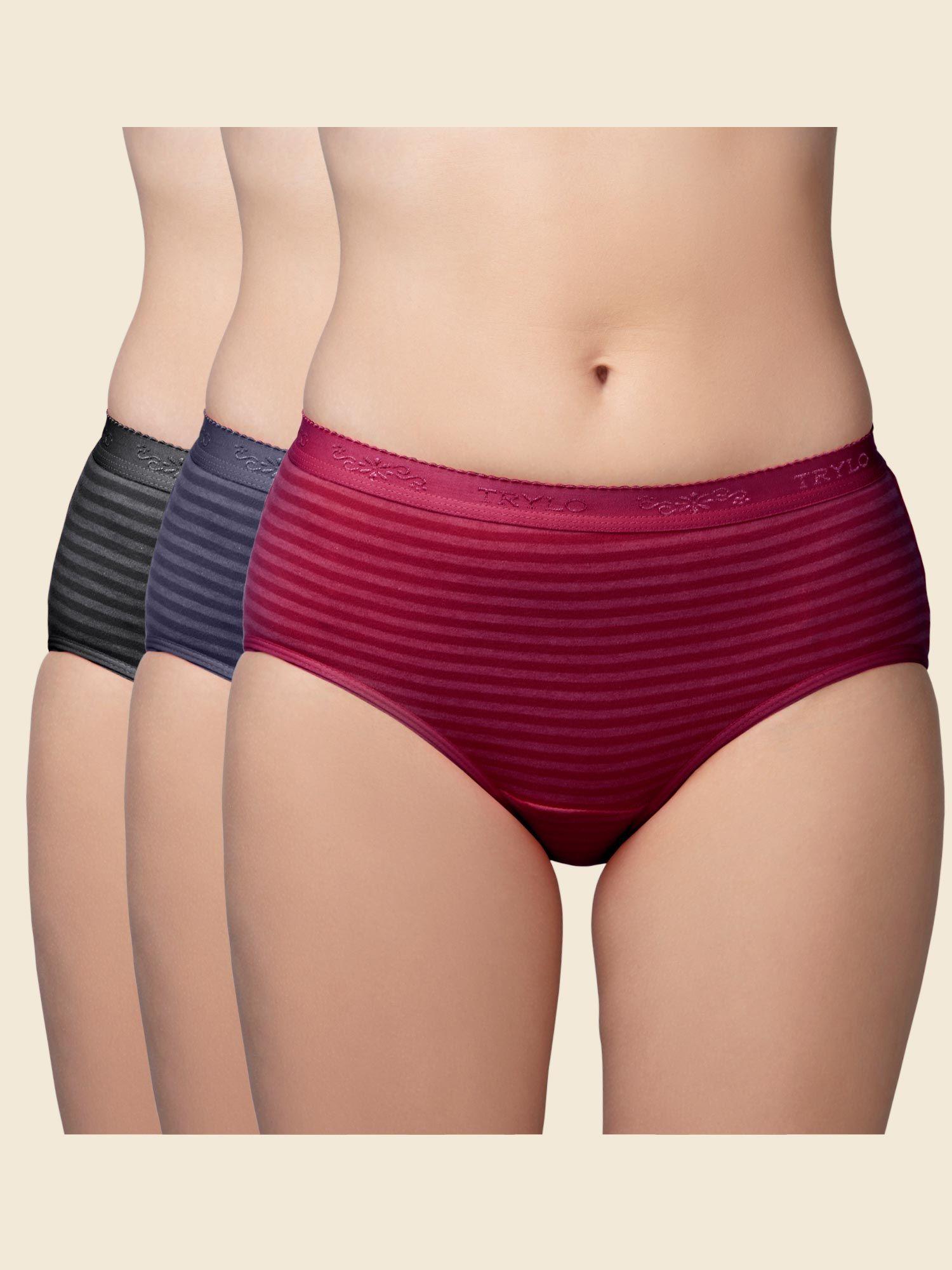 yiking dark - multi-color mid waist hipster briefs (pack of 3)