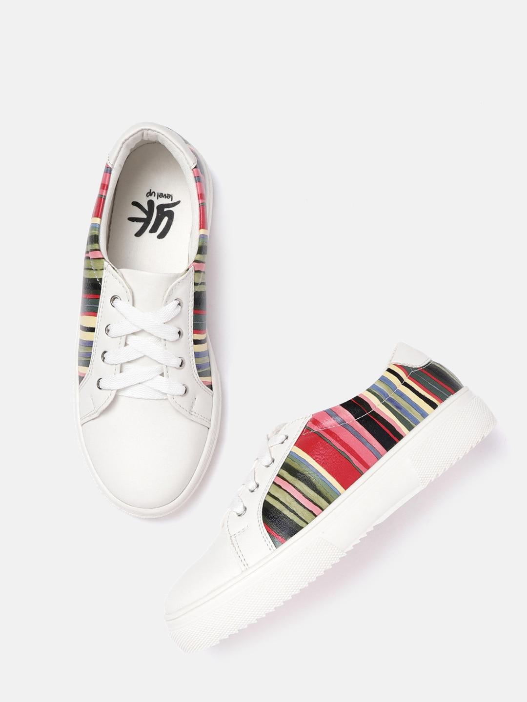 yk boys multicoloured striped sneakers