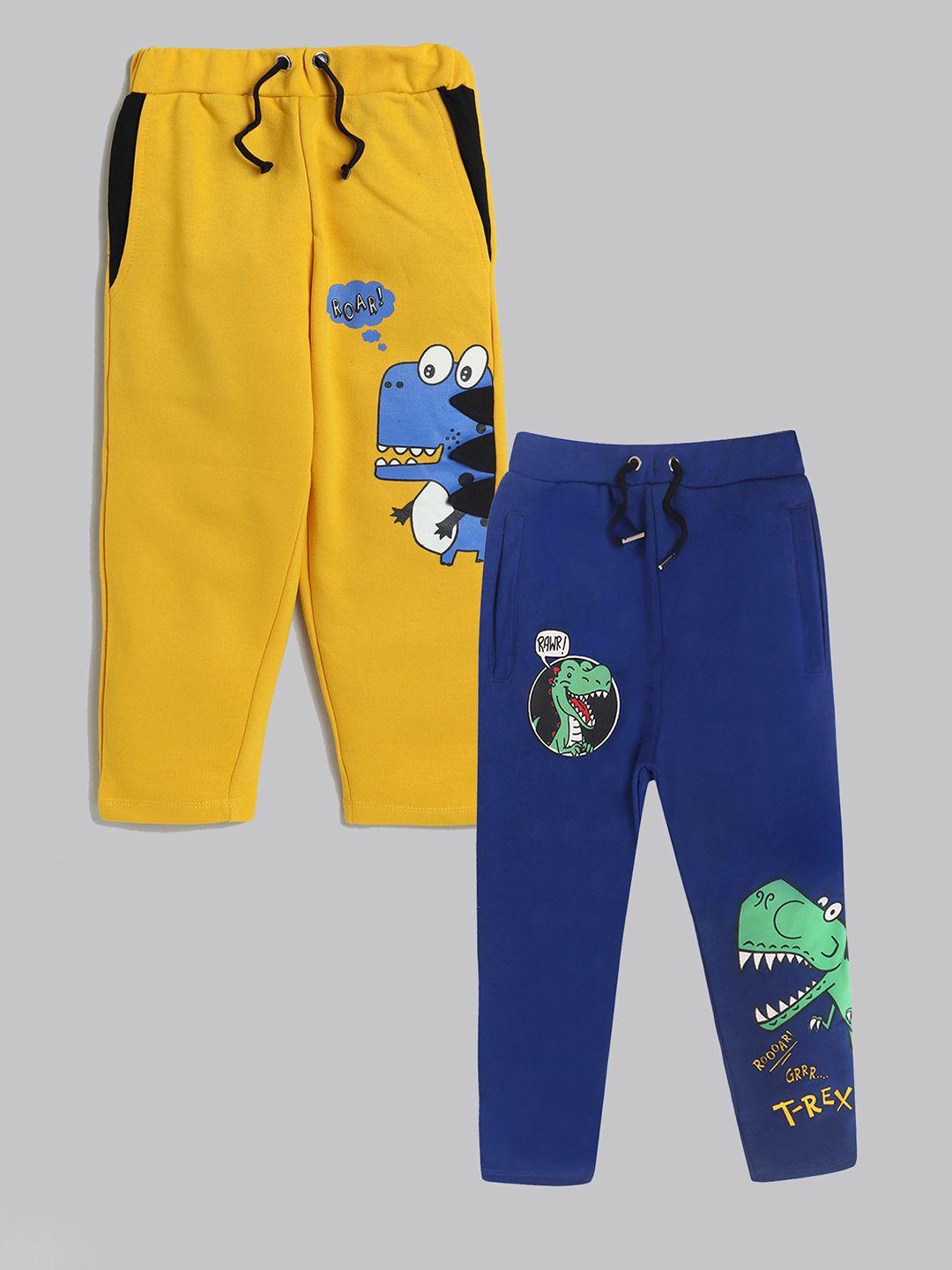 yk boys pack of 2 printed cotton track pants
