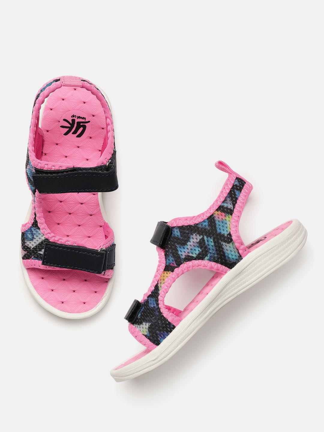 yk girls abstract print sports sandals