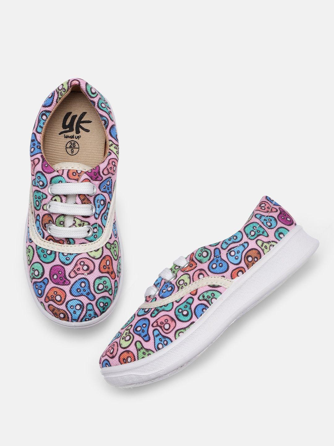 yk girls multicoloured printed sneakers