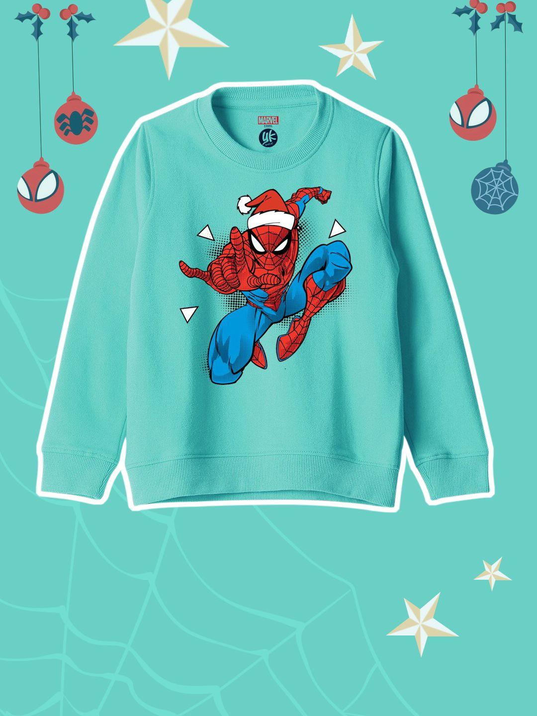 yk marvel boys spiderman printed pullover sweatshirt