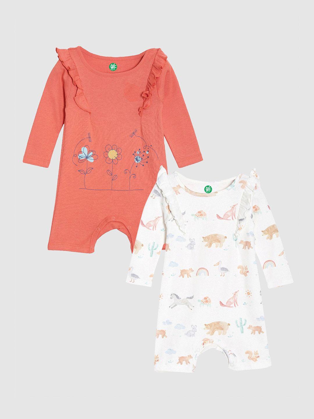 yk-organic-infant-girls-pack-of-2-printed-pure-organic-cotton-rompers