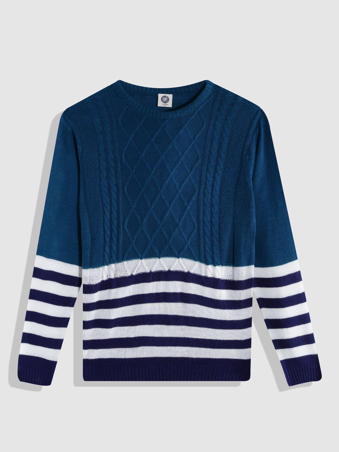 yk boys blue & white striped sweater