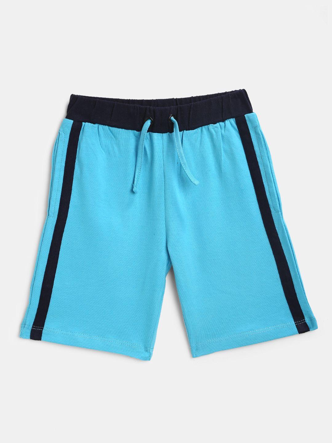 yk boys blue colourblocked outdoor shorts