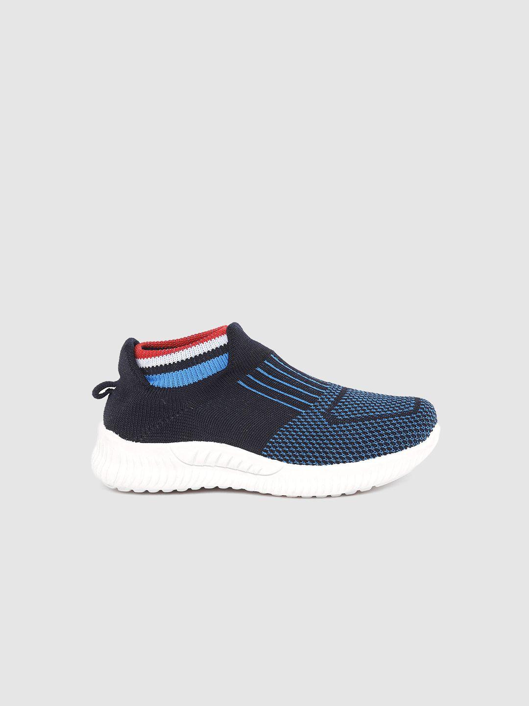 yk boys blue woven design slip-on sneakers