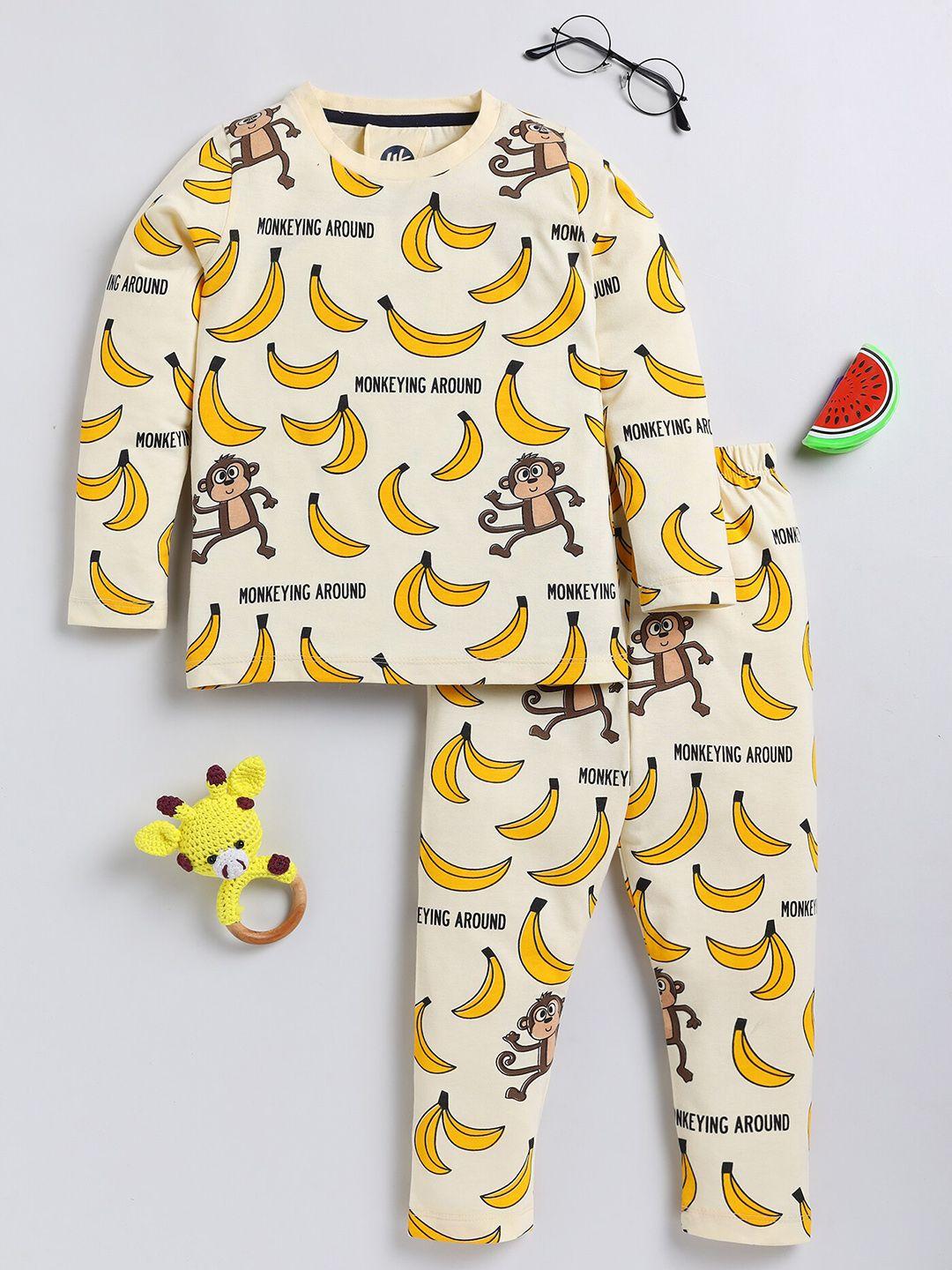 yk boys conversational printed night suit