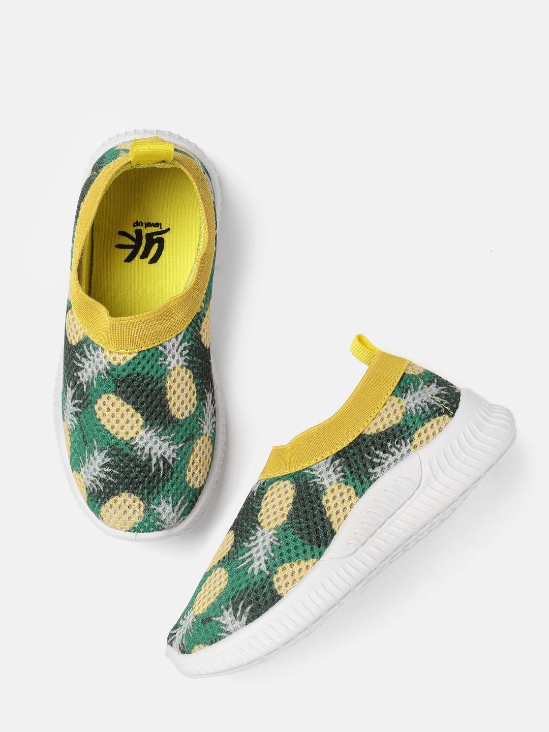 yk boys conversational printed slip-on sneakers