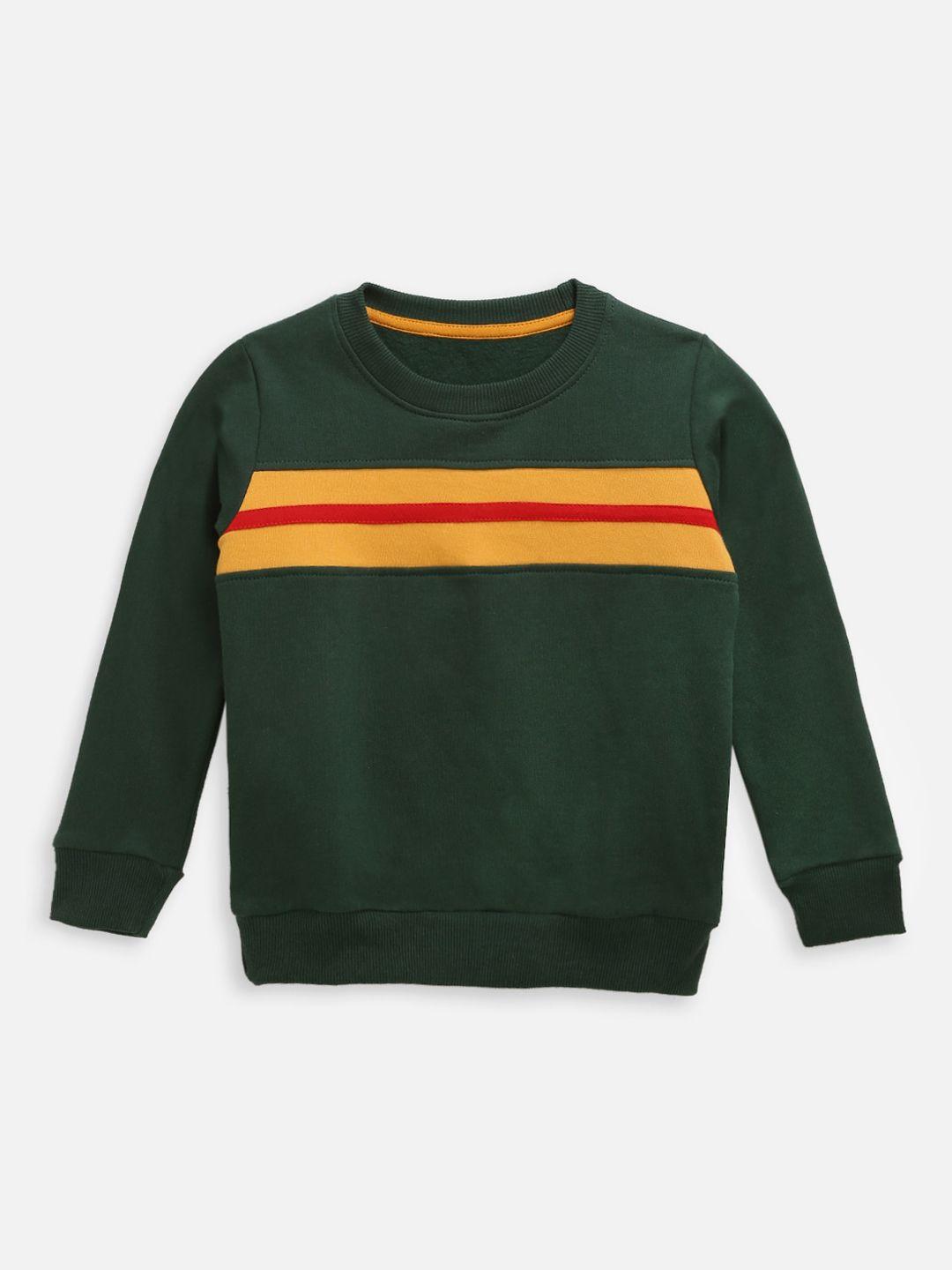 yk boys green striped sweatshirt