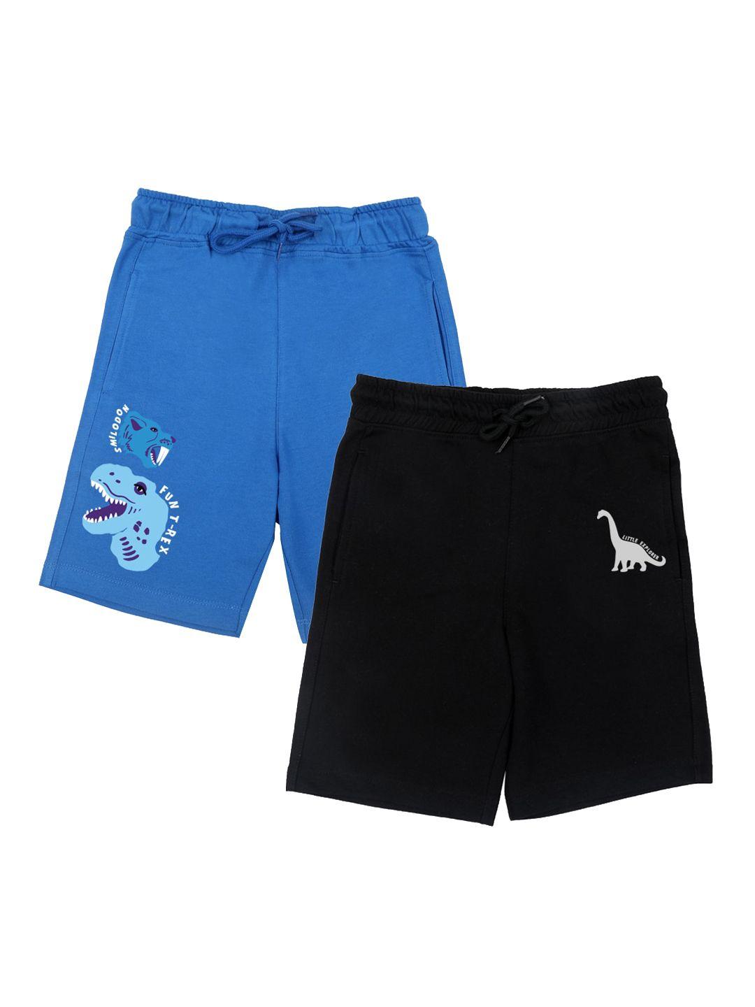 yk boys pack of 2 printed casual shorts
