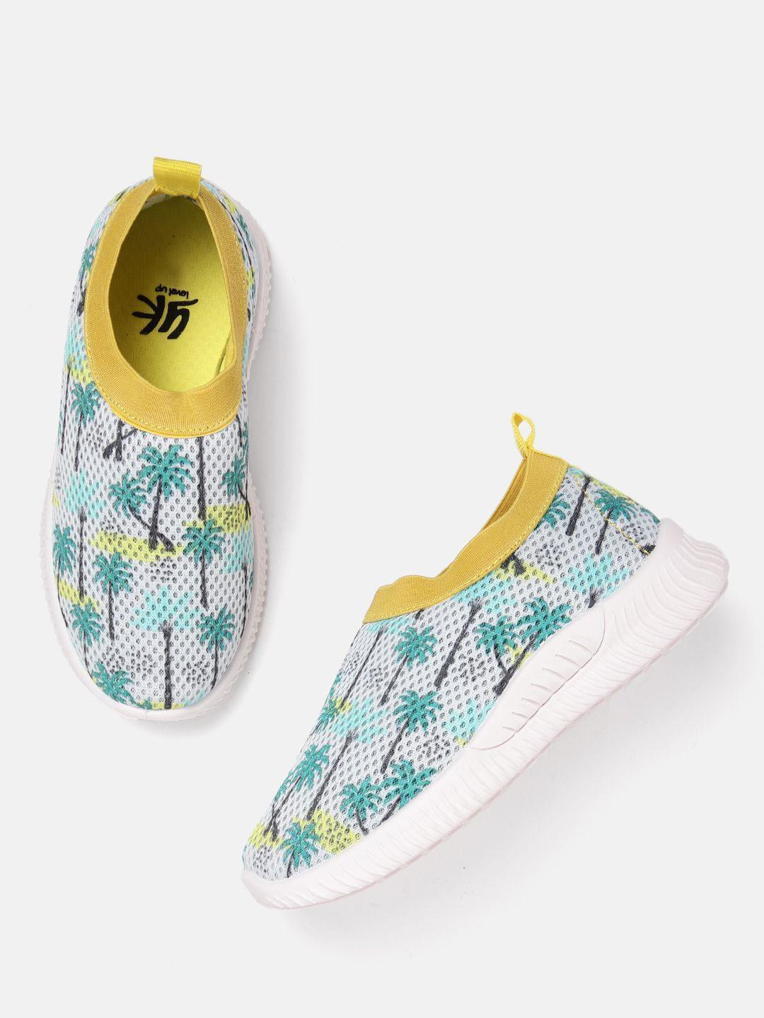 yk boys tropical print slip-on sneakers