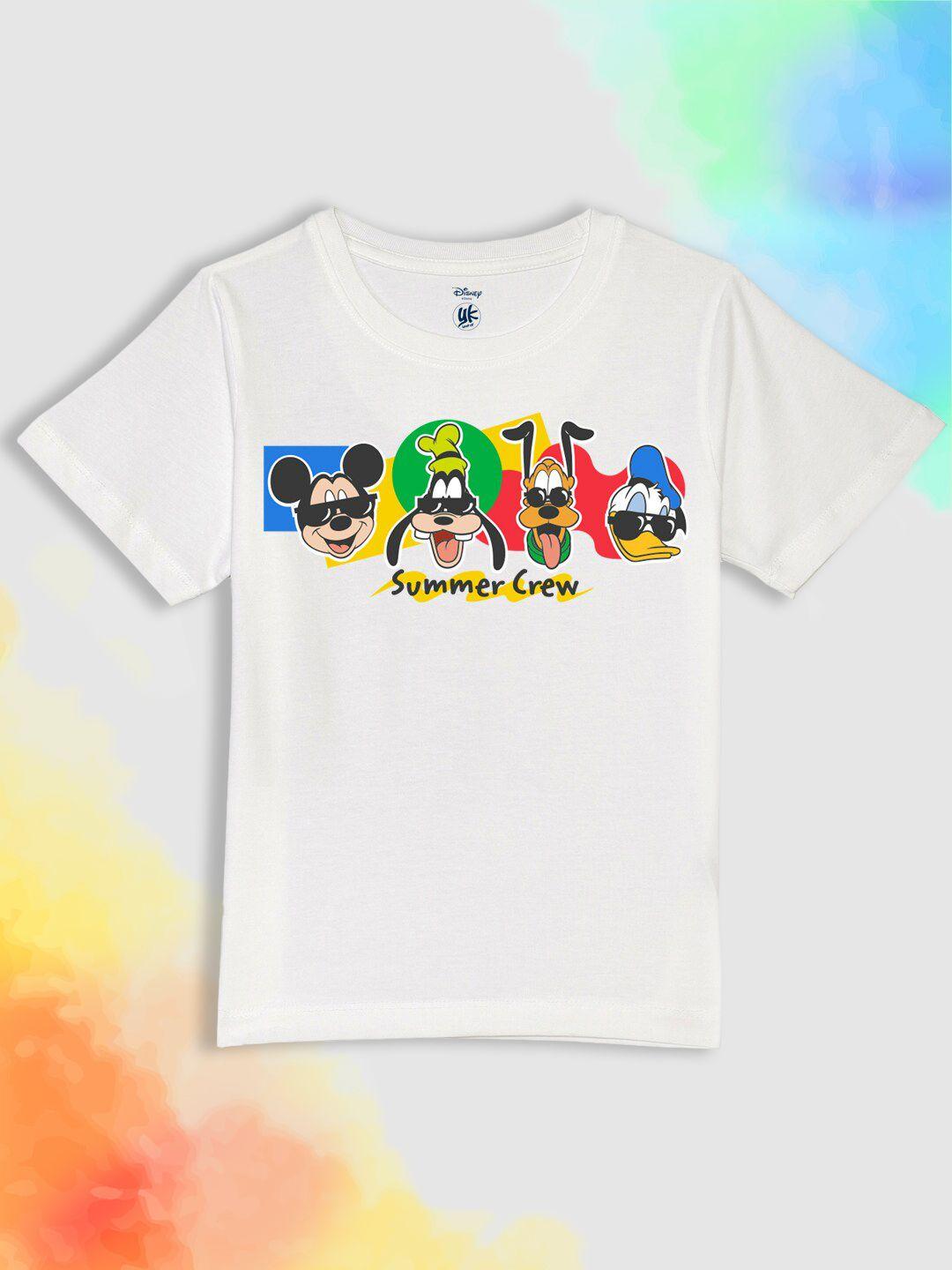 yk disney boys mickey & friends printed pure cotton t-shirt