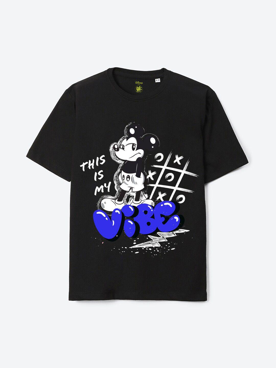 yk disney boys mickey mouse printed oversized fit cotton t-shirt