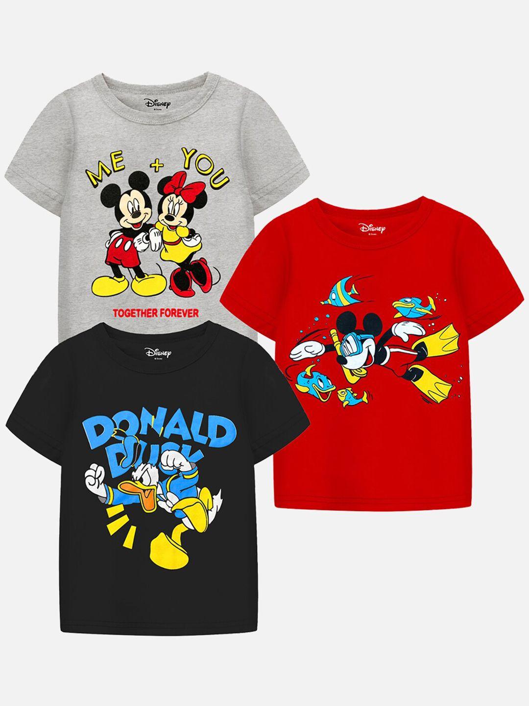 yk disney boys pack of 3 graphic printed cotton t-shirt