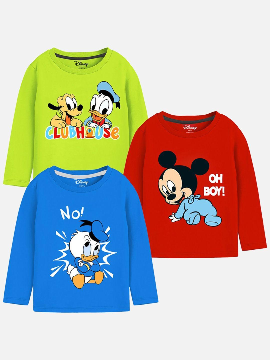 yk disney boys pack of 3 humour and comic disney graphic printed cotton t-shirts