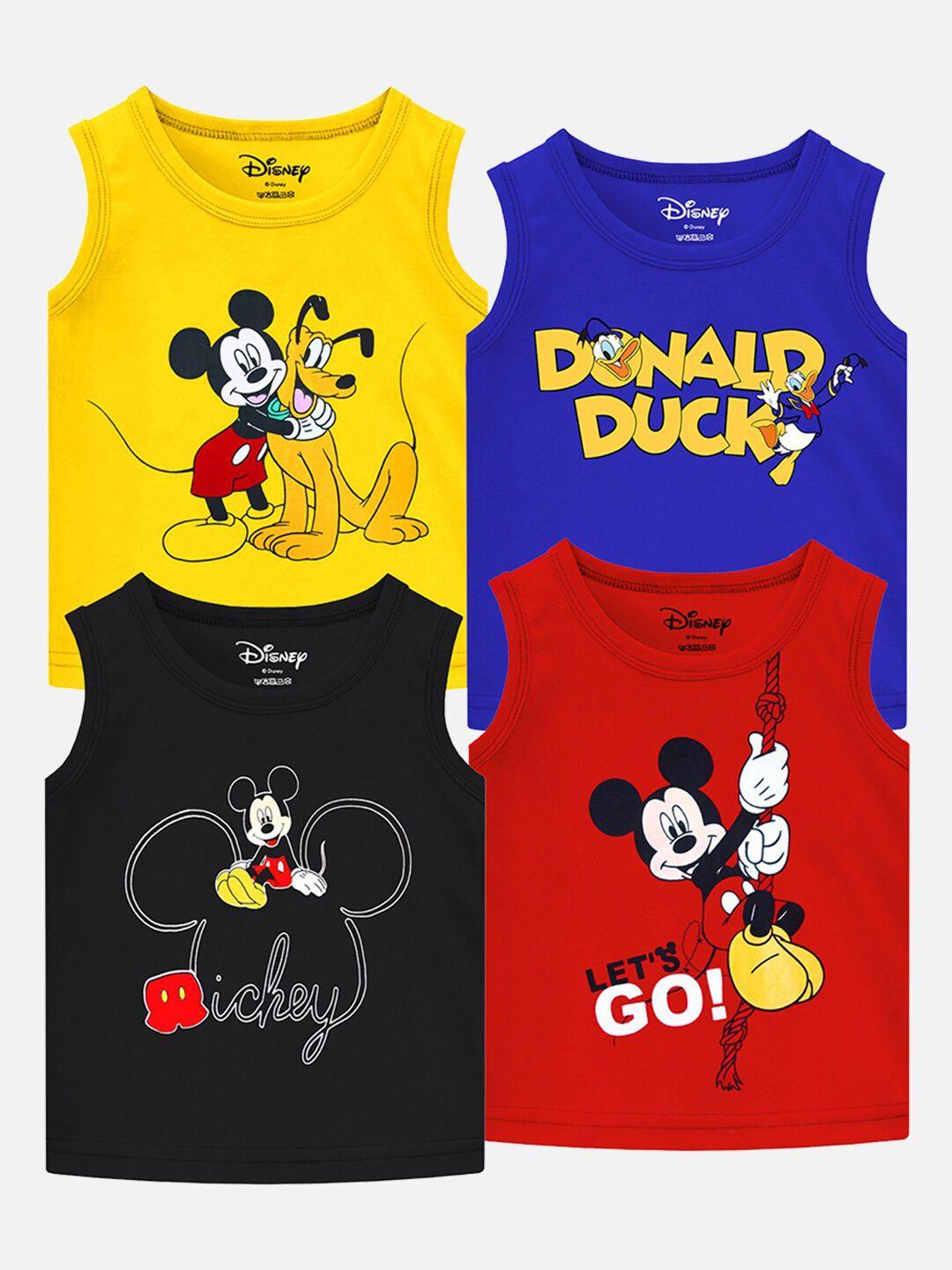 yk disney boys pack of 4 mickey & friends printed t-shirt