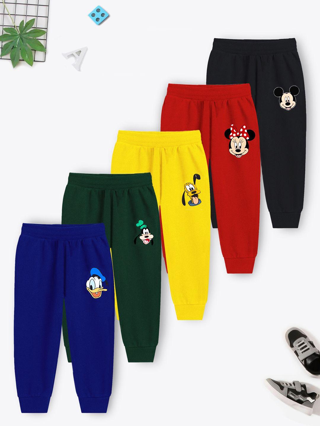 yk disney boys pack of 5 solid joggers