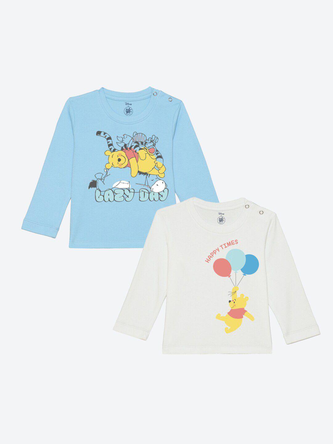 yk disney infant boys pack of 2 winnie the pooh & typography printed t-shirts