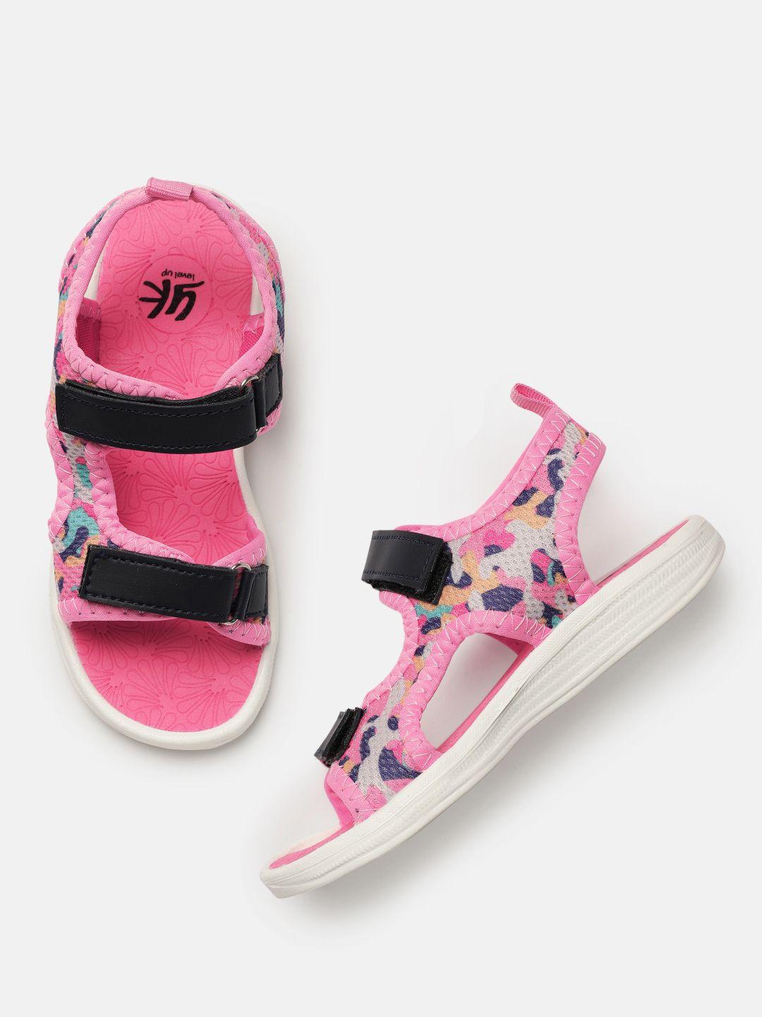 yk girls abstract print sports sandals