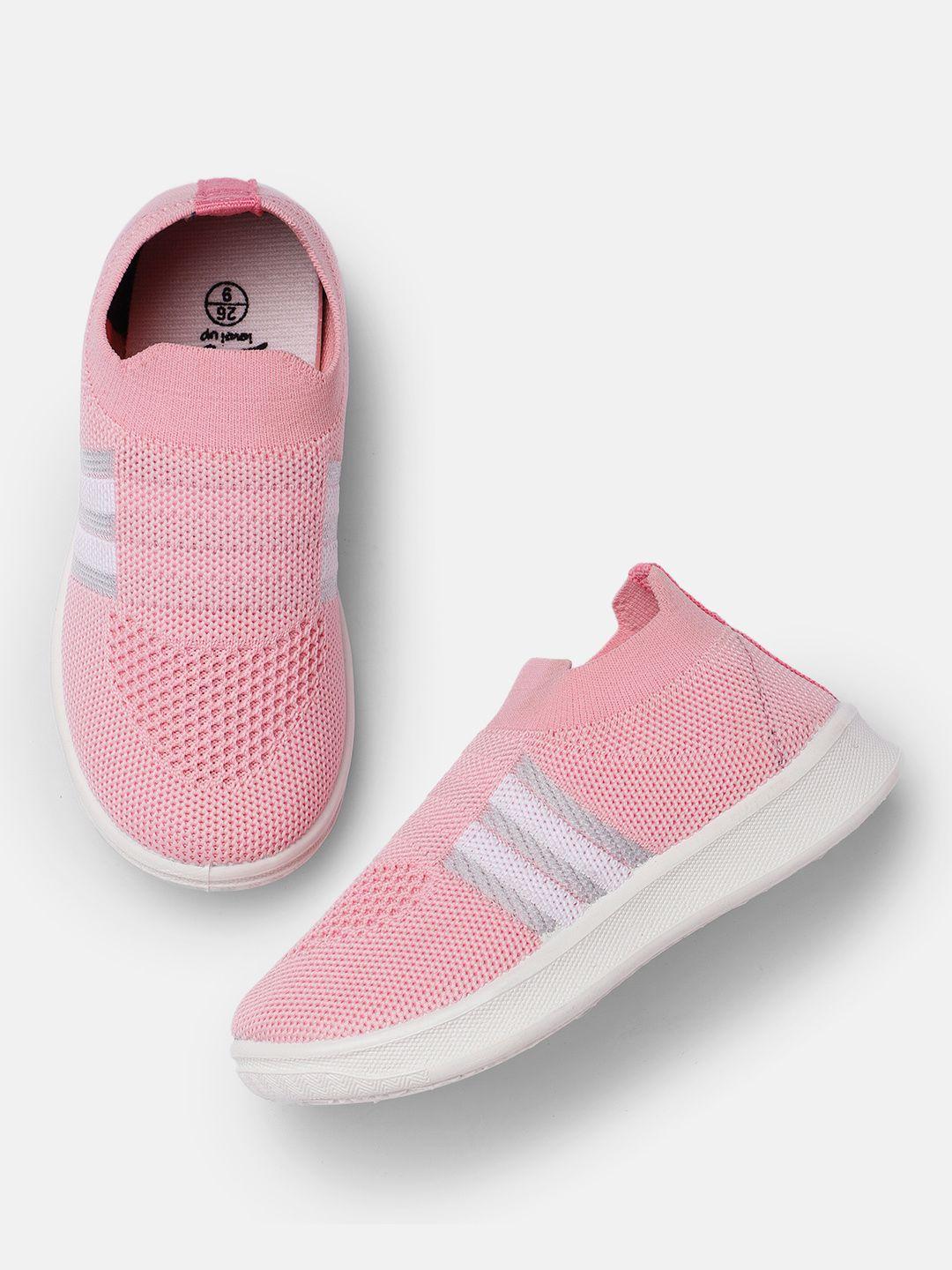 yk girls pink slip-on sneakers