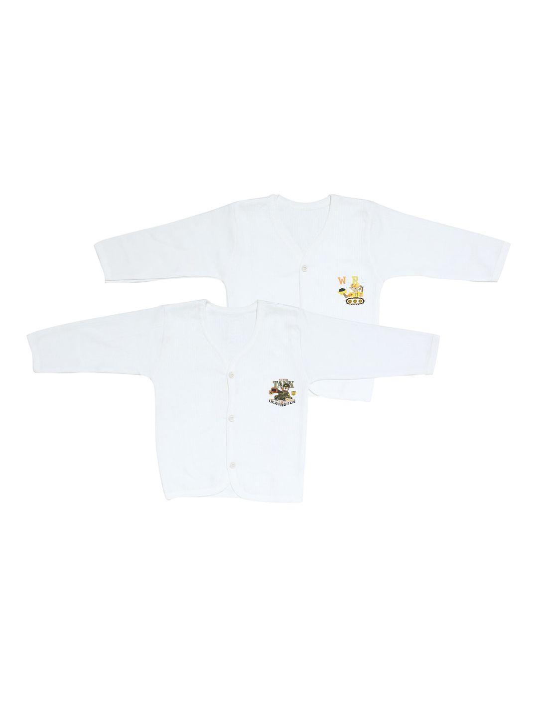 yk infants pack of 2 off-white thermal tops