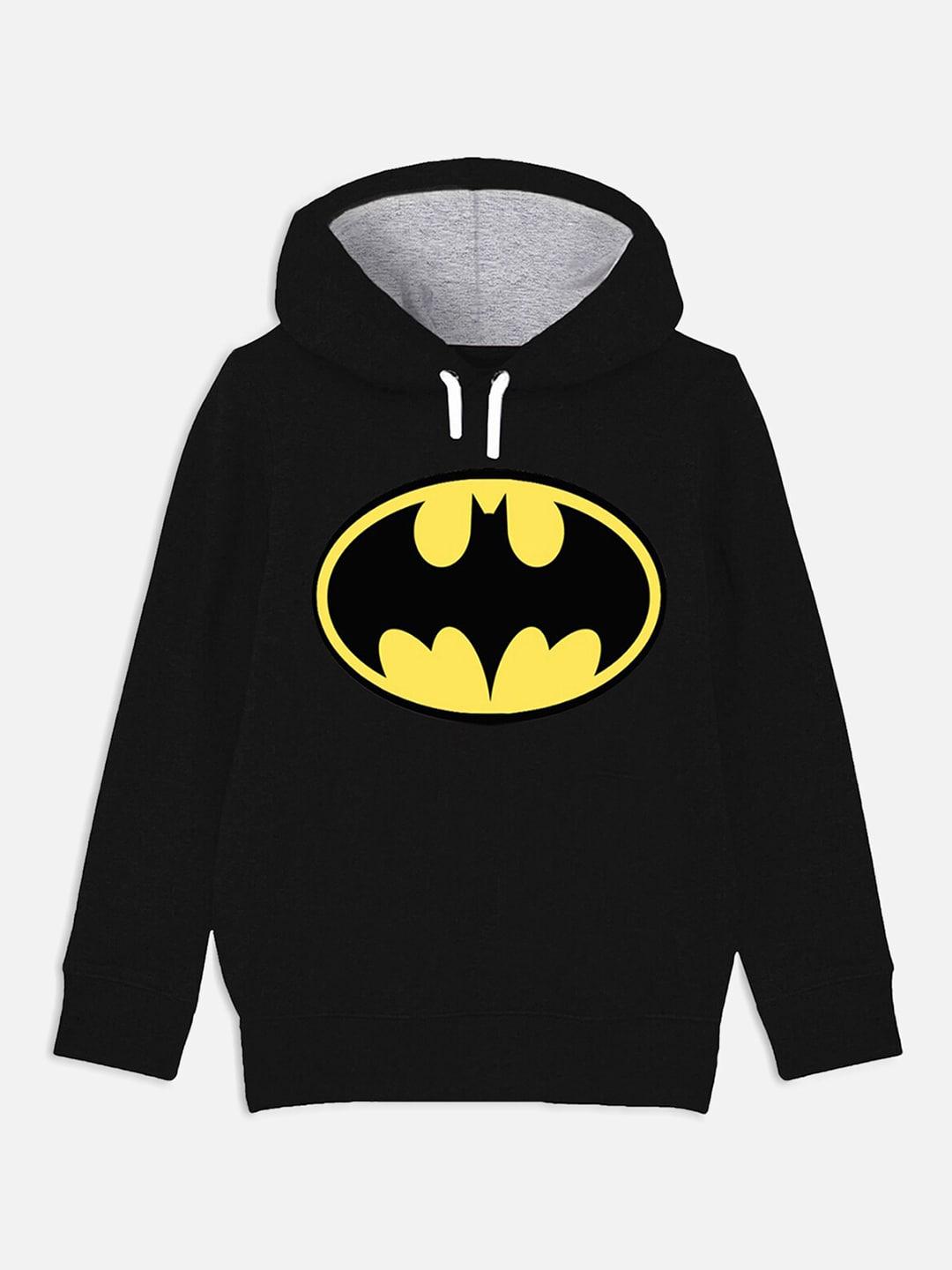 yk justice league boys batman printed hooded cotton sweatshirt