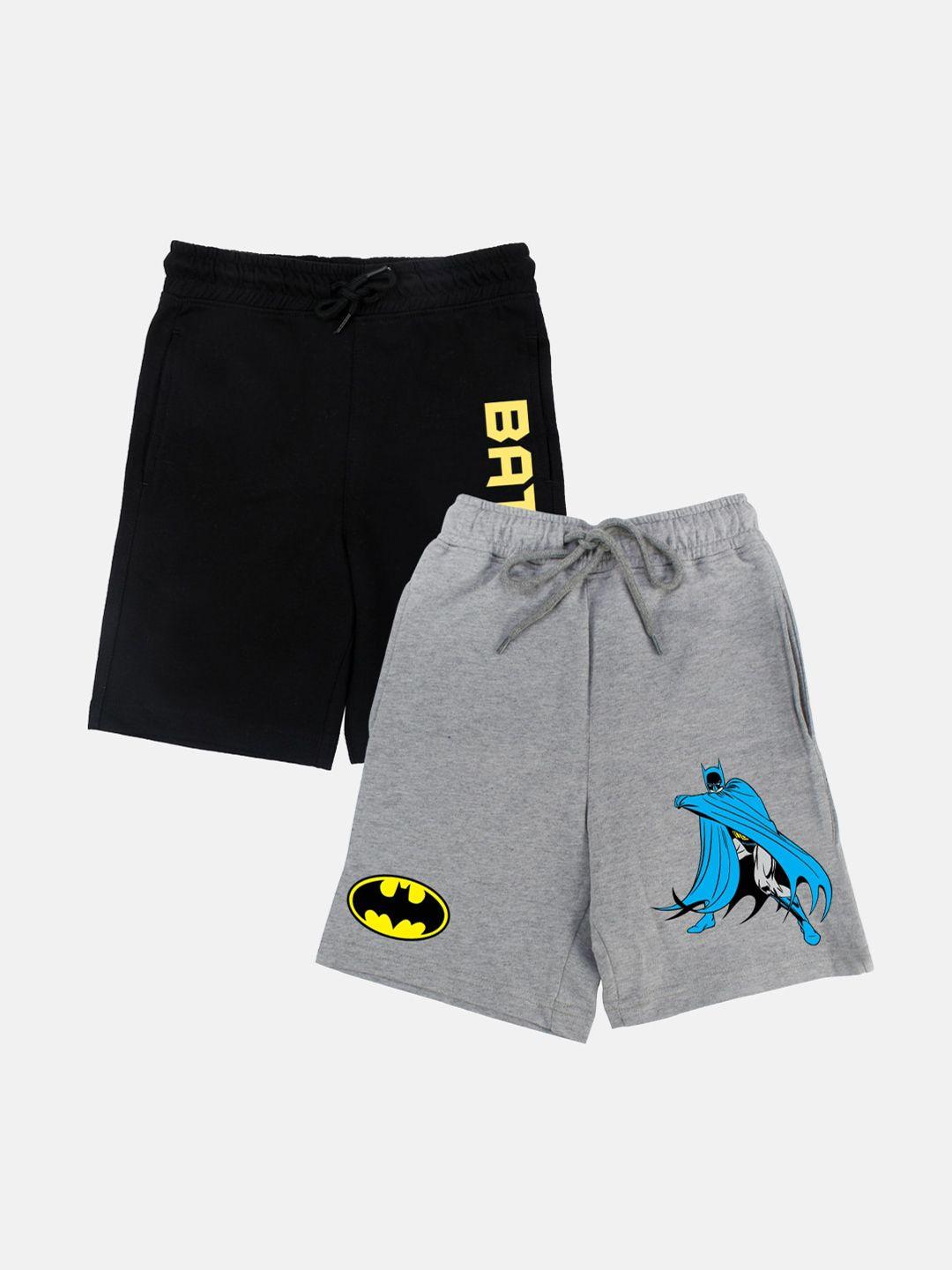 yk justice league boys pack of 2 batman printed shorts