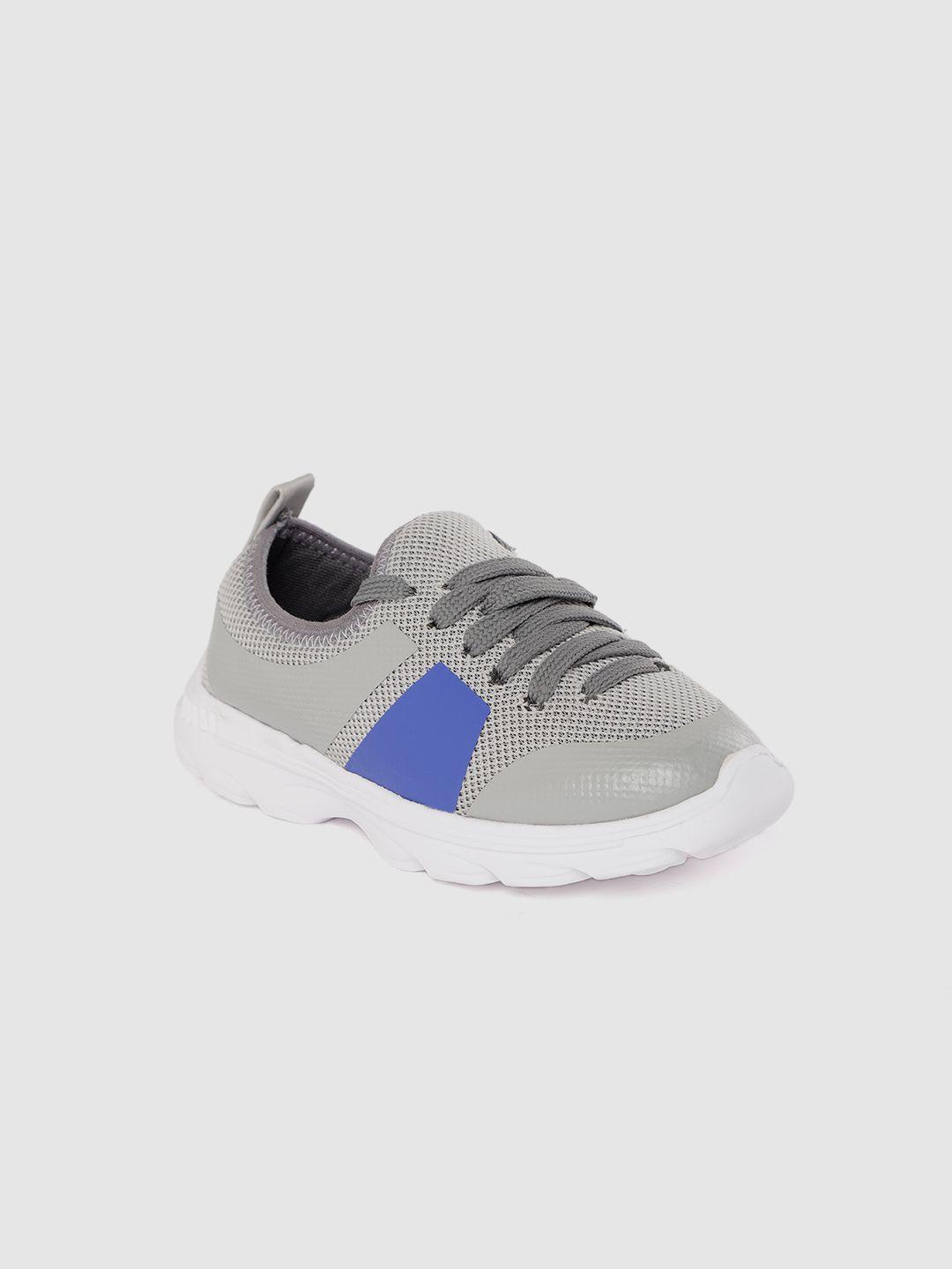 yk kids grey & blue colourblocked sneakers