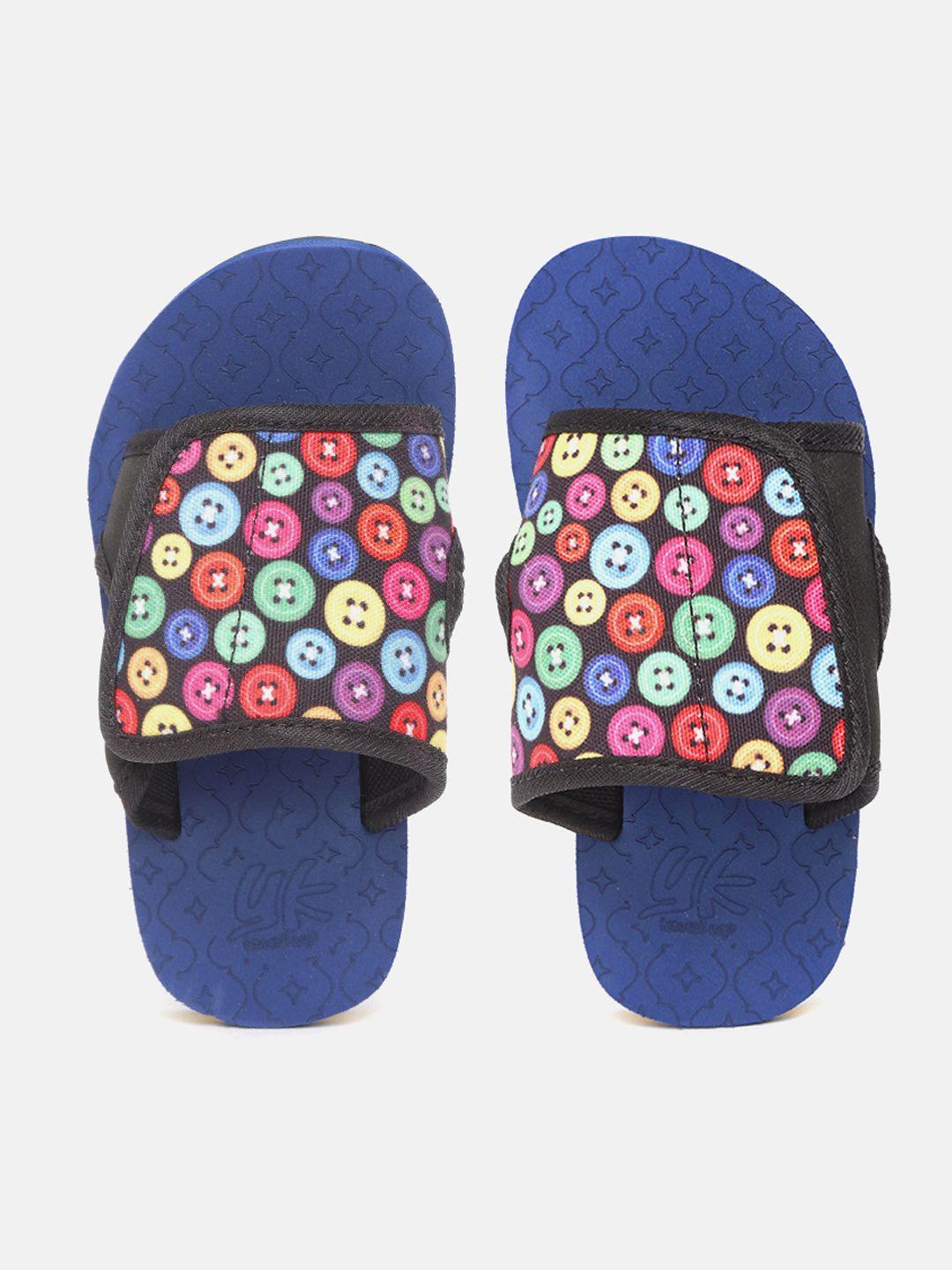 yk kids multicoloured button print slip-ons