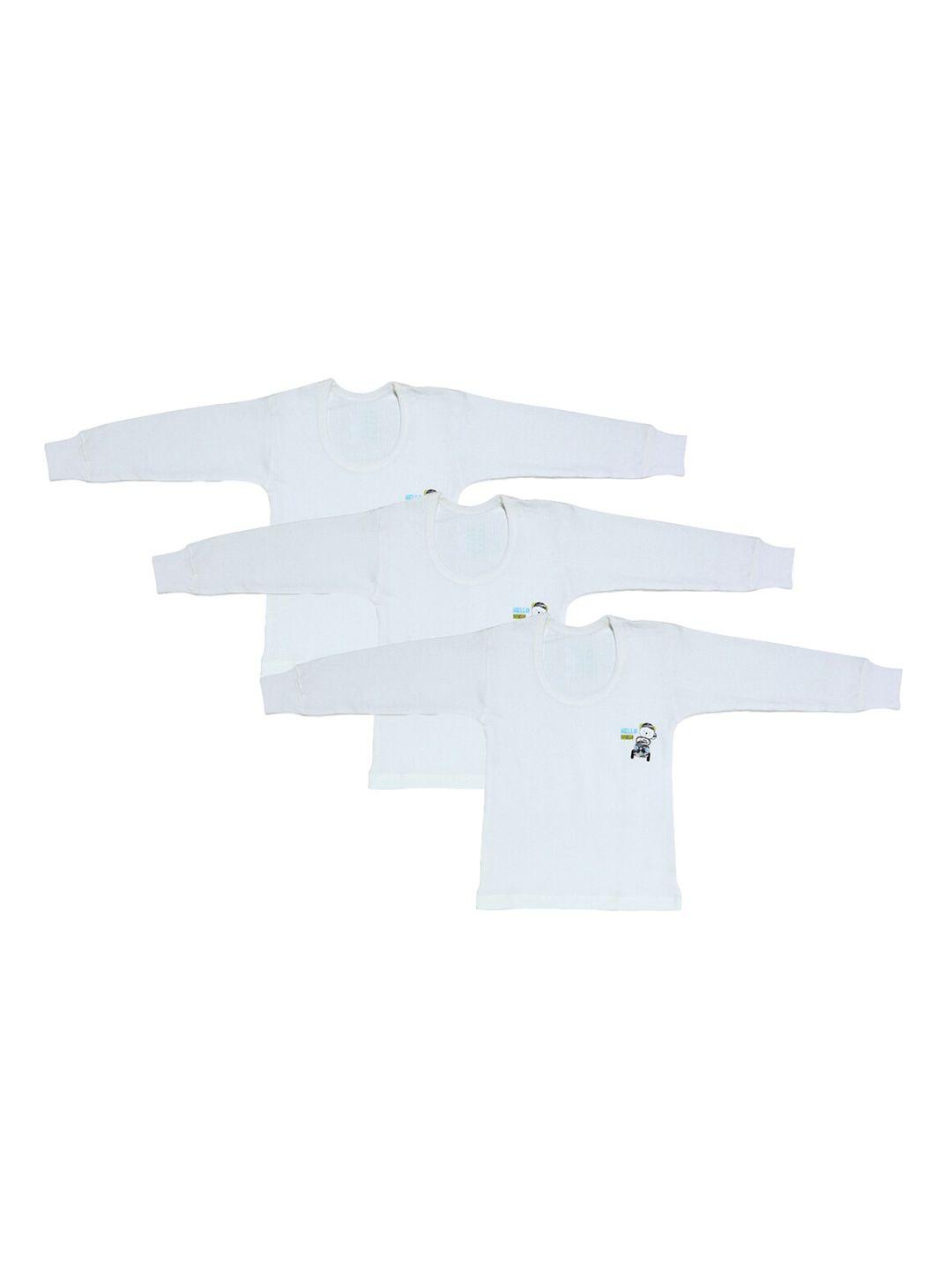 yk kids pack of 3 off-white solid thermal top