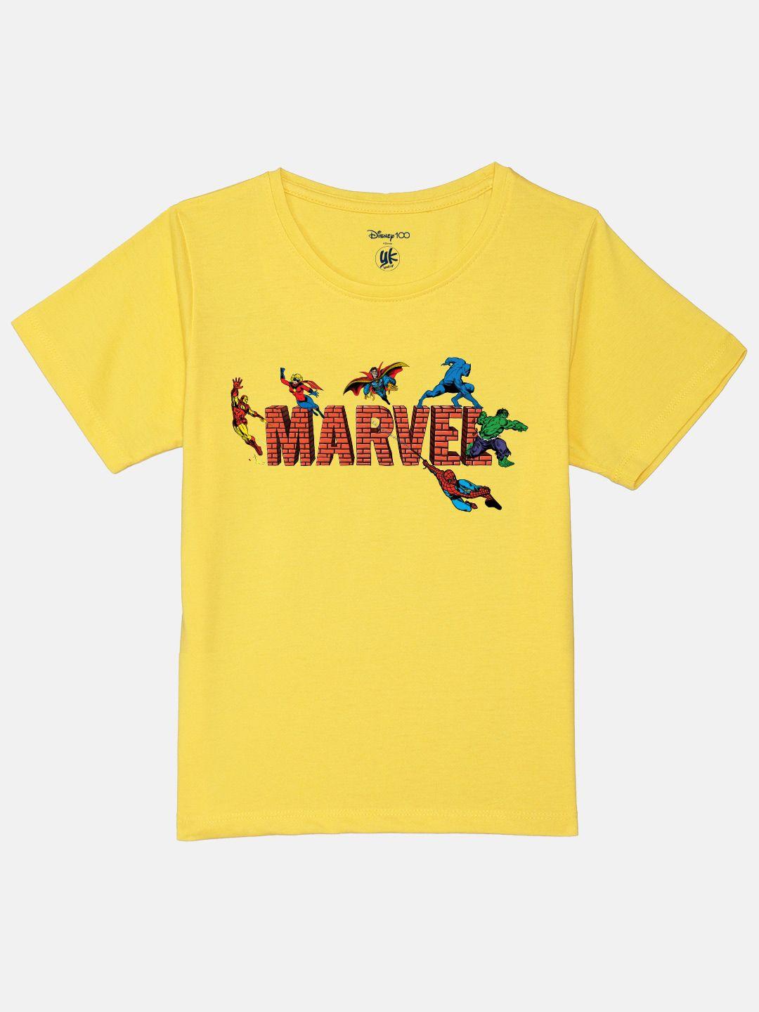 yk marvel avengers printed round neck pure cotton t-shirt