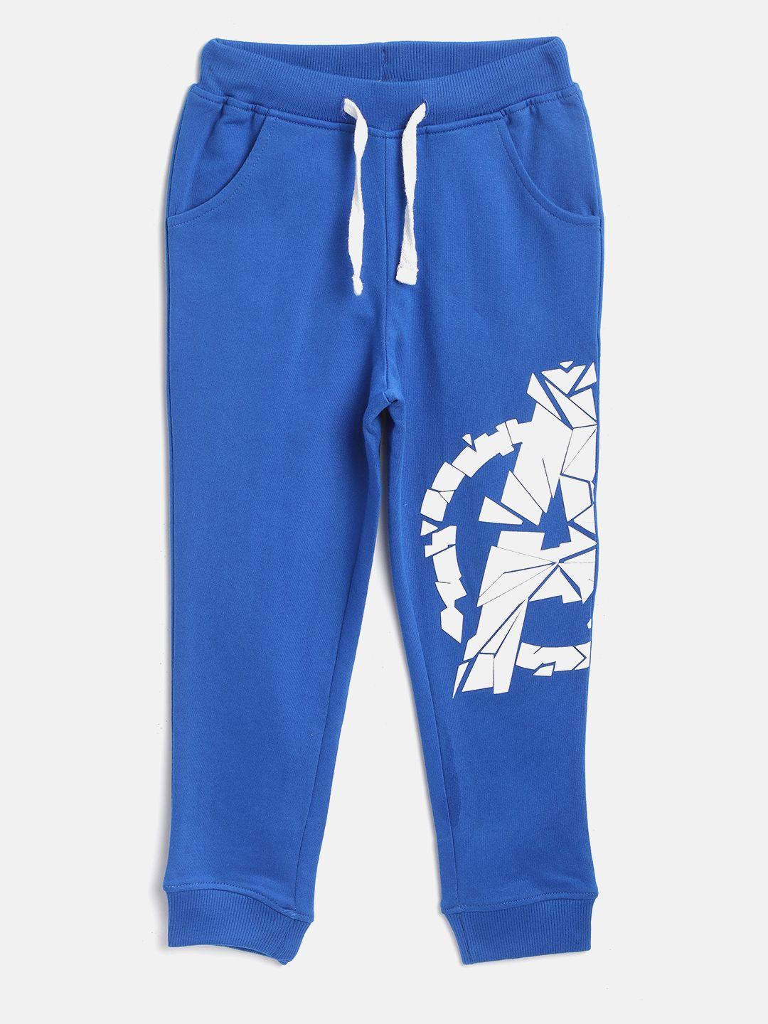 yk marvel boys blue & white avengers captain america print joggers