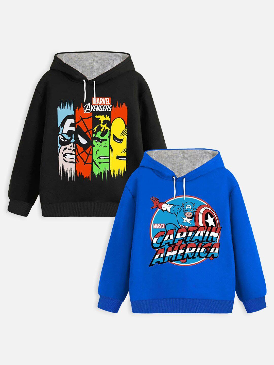 yk marvel boys pack of 2 printed hooded pullover