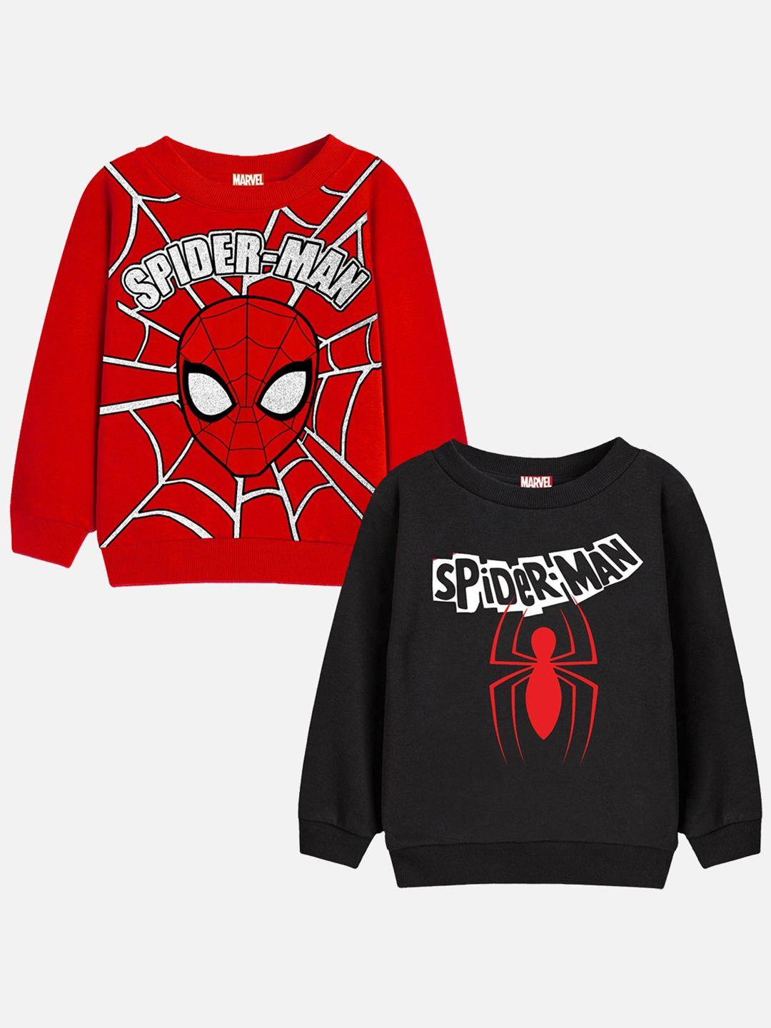 yk marvel boys pack of 2 spiderman printed sweatshirts