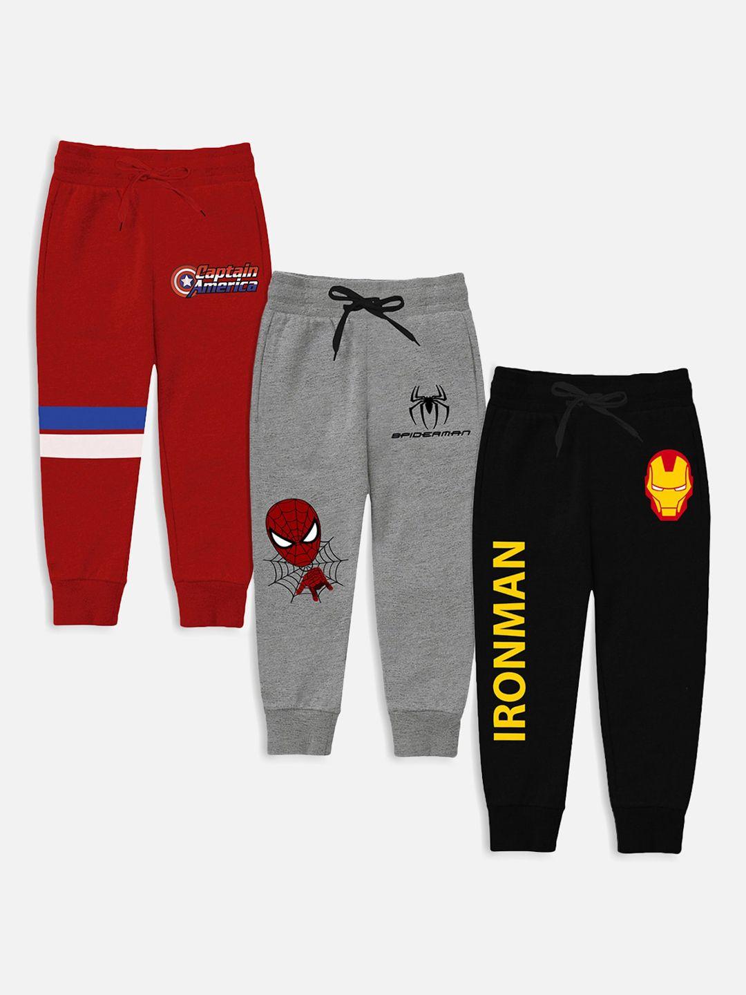 yk marvel boys pack of 3 cotton printed joggers