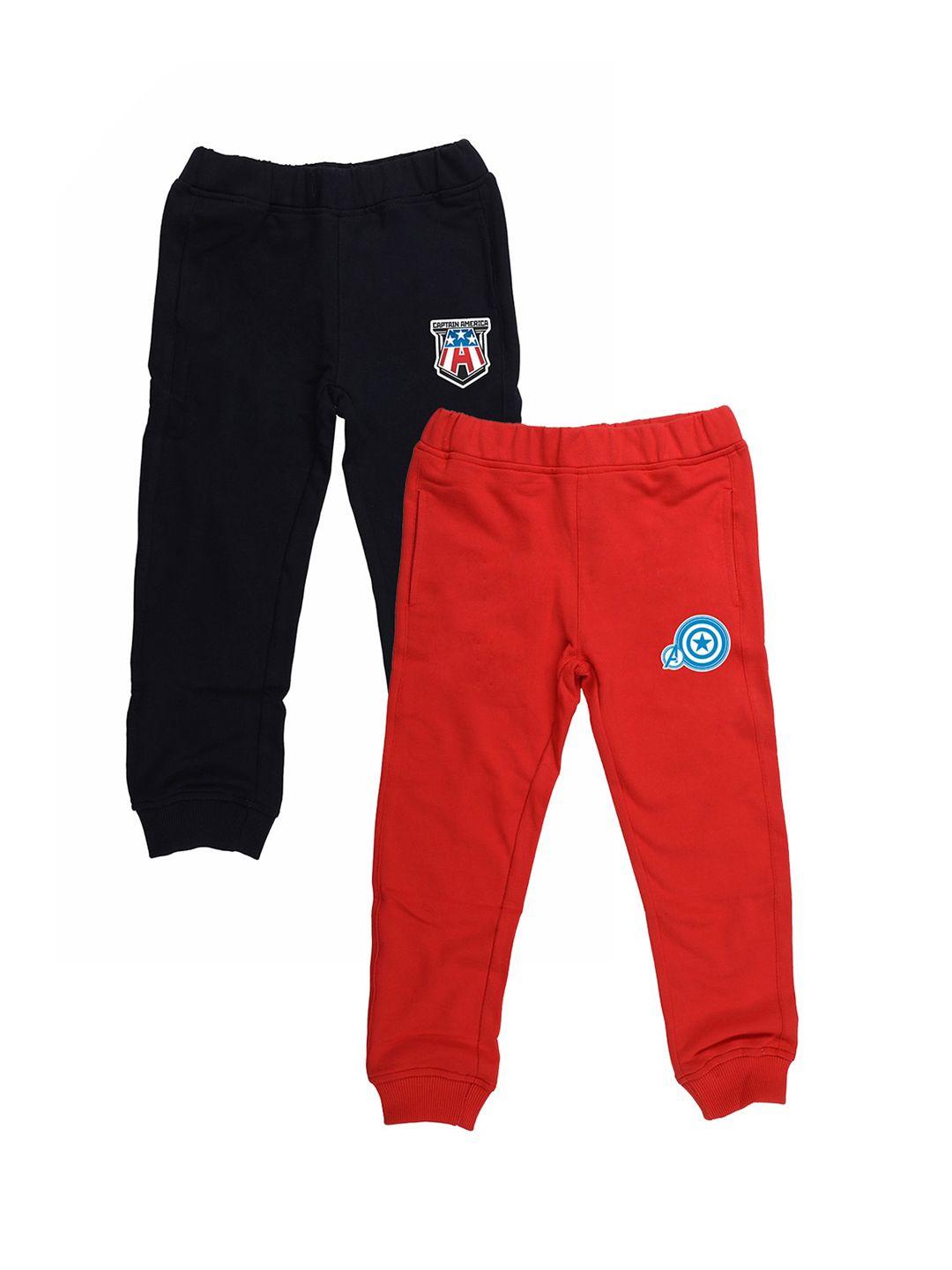 yk marvel boys set of 2 multi solid slim-fit joggers