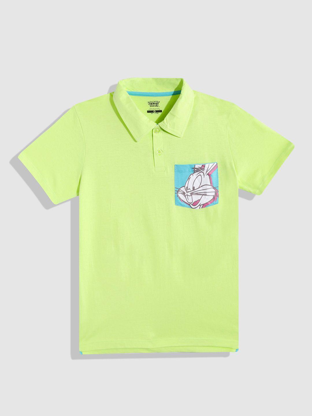 yk warner bros boys bugs bunny printed polo collar pure cotton t-shirt