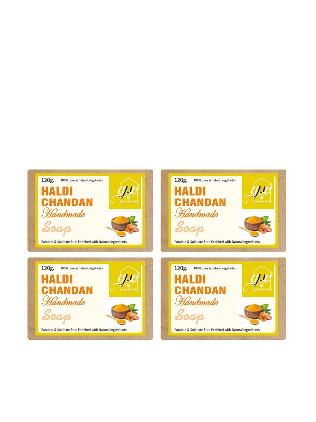 ynb yours natural buddy pack of 4 organic haldi chandan soap 480 gm