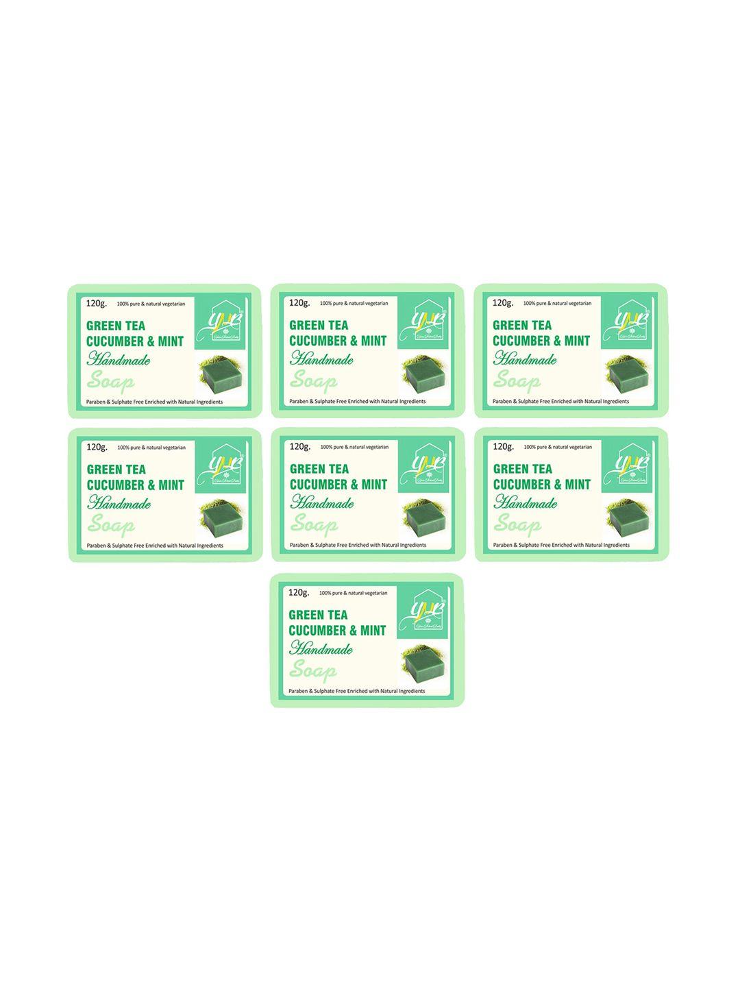 ynb yours natural buddy pack of 7 organic green tea, cucumber & mint paraben free soap