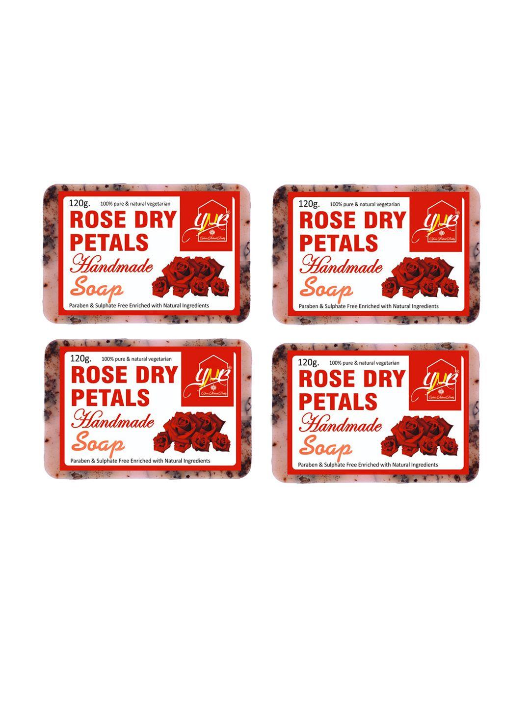 ynb yours natural buddy unisex red organic rose dry petals handmade soap pack of 4